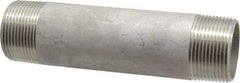 Merit Brass - Schedule 40, 1-1/4" Pipe x 6" Long, Grade 304/304L Stainless Steel Pipe Nipple - Welded & Threaded - Makers Industrial Supply