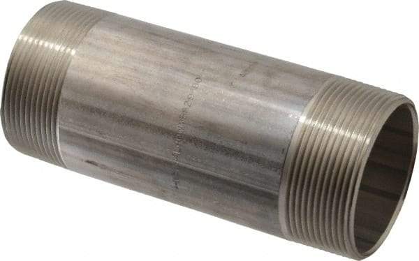 Merit Brass - Schedule 40, 2" Pipe x 5-1/2" Long, Grade 304/304L Stainless Steel Pipe Nipple - Welded & Threaded - Makers Industrial Supply