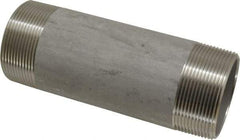 Merit Brass - Schedule 40, 2" Pipe x 6" Long, Grade 304/304L Stainless Steel Pipe Nipple - Welded & Threaded - Makers Industrial Supply