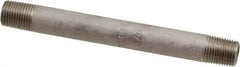 Merit Brass - Schedule 40, 1/8" Pipe x 3-1/2" Long, Grade 316/316L Stainless Steel Pipe Nipple - Welded & Threaded - Makers Industrial Supply