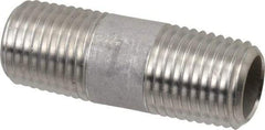 Merit Brass - Schedule 40, 1/4" Pipe x 1-1/2" Long, Grade 316/316L Stainless Steel Pipe Nipple - Welded & Threaded - Makers Industrial Supply