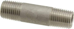 Merit Brass - Schedule 40, 1/4" Pipe x 2" Long, Grade 316/316L Stainless Steel Pipe Nipple - Welded & Threaded - Makers Industrial Supply