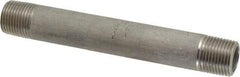 Merit Brass - Schedule 40, 3/8" Pipe x 4-1/2" Long, Grade 316/316L Stainless Steel Pipe Nipple - Welded & Threaded - Makers Industrial Supply