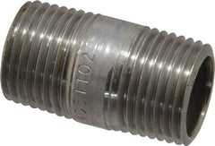 Merit Brass - Schedule 40, 1/2" Pipe x 1-1/2" Long, Grade 316/316L Stainless Steel Pipe Nipple - Welded & Threaded - Makers Industrial Supply