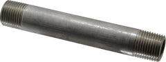 Merit Brass - Schedule 40, 1/2" Pipe x 5" Long, Grade 316/316L Stainless Steel Pipe Nipple - Welded & Threaded - Makers Industrial Supply