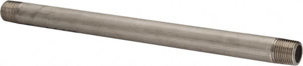 Merit Brass - Schedule 40, 1/2" Pipe x 12" Long, Grade 316/316L Stainless Steel Pipe Nipple - Welded & Threaded - Makers Industrial Supply