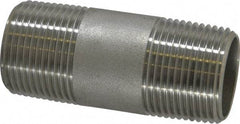 Merit Brass - Schedule 40, 1" Pipe x 3" Long, Grade 316/316L Stainless Steel Pipe Nipple - Welded & Threaded - Makers Industrial Supply