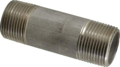 Merit Brass - Schedule 40, 1" Pipe x 3-1/2" Long, Grade 316/316L Stainless Steel Pipe Nipple - Welded & Threaded - Makers Industrial Supply