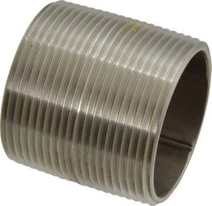 Merit Brass - Schedule 40, 1-1/2" Pipe x 1-3/4" Long, Grade 316/316L Stainless Steel Pipe Nipple - Welded & Threaded - Makers Industrial Supply