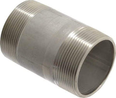 Merit Brass - Schedule 40, 2" Pipe x 3-1/2" Long, Grade 316/316L Stainless Steel Pipe Nipple - Welded & Threaded - Makers Industrial Supply