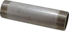 Merit Brass - Schedule 40, 2" Pipe x 8" Long, Grade 316/316L Stainless Steel Pipe Nipple - Welded & Threaded - Makers Industrial Supply