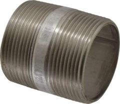 Merit Brass - Schedule 40, 2-1/2" Pipe x 3" Long, Grade 316/316L Stainless Steel Pipe Nipple - Welded & Threaded - Makers Industrial Supply