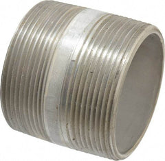 Merit Brass - Schedule 40, 3" Pipe x 3" Long, Grade 316/316L Stainless Steel Pipe Nipple - Welded & Threaded - Makers Industrial Supply