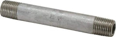 Merit Brass - Schedule 80, 1/4" Pipe x 3-1/2" Long, Grade 316/316L Stainless Steel Pipe Nipple - Seamless & Threaded - Makers Industrial Supply