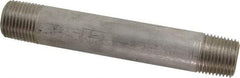 Merit Brass - Schedule 80, 1/2" Pipe x 5" Long, Grade 316/316L Stainless Steel Pipe Nipple - Seamless & Threaded - Makers Industrial Supply