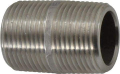 Merit Brass - Schedule 80, 3/4" Pipe x 1-1/2" Long, Grade 316/316L Stainless Steel Pipe Nipple - Seamless & Threaded - Makers Industrial Supply