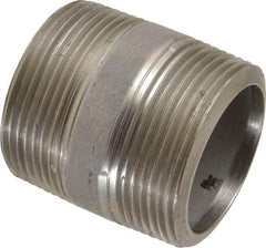 Merit Brass - Schedule 80, 1-1/2" Pipe x 2" Long, Grade 316/316L Stainless Steel Pipe Nipple - Seamless & Threaded - Makers Industrial Supply