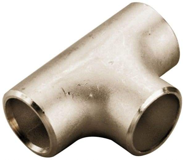 Merit Brass - 6" Grade 316L Stainless Steel Pipe Tee - Butt Weld x Butt Weld x Butt Weld End Connections - Makers Industrial Supply