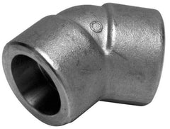 Merit Brass - 1-1/2" Grade 316 Stainless Steel Pipe 45° Elbow - Socket Weld x Socket Weld End Connections, 3,000 psi - Makers Industrial Supply