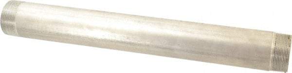 Merit Brass - Schedule 40, 2" Pipe x 18" Long, Grade 316/316L Stainless Steel Pipe Nipple - Welded & Threaded - Makers Industrial Supply