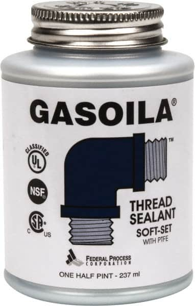 Federal Process - 1/2 Pt Brush Top Can Blue/Green Easy Seal Applicator with Gasoila Soft-Set - 600°F Max Working Temp - Makers Industrial Supply