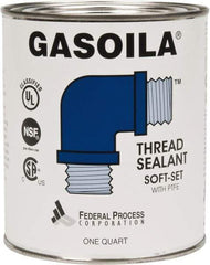 Federal Process - 1 Qt Flat Top Can Blue/Green Easy Seal Applicator with Gasoila Soft-Set - 600°F Max Working Temp - Makers Industrial Supply