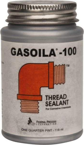 Federal Process - 1/4 Pt Brush Top Can Black Federal Gasoila-100 Thread Sealant - 450°F Max Working Temp - Makers Industrial Supply