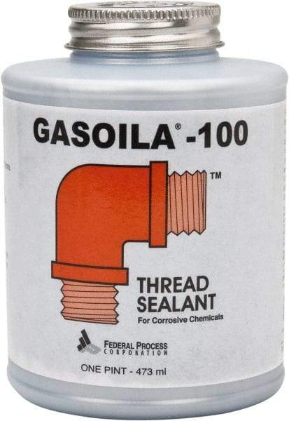 Federal Process - 1 Pt Brush Top Can Black Federal Gasoila-100 Thread Sealant - 450°F Max Working Temp - Makers Industrial Supply