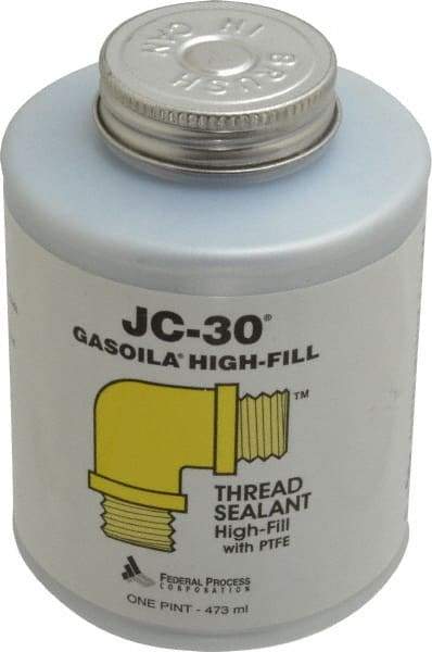 Federal Process - 1 Pt Brush Top Can Oyster White Federal JC-30 Thread Sealant with PTFE - 500°F Max Working Temp - Makers Industrial Supply