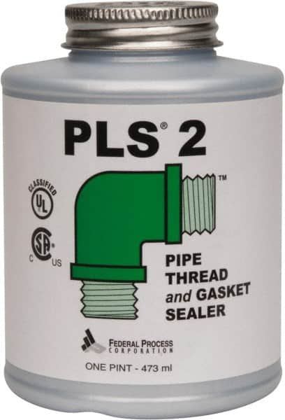 Federal Process - 1 Pt Brush Top Can Gray Federal PLS-2 Premium Thread & Gasket Sealant - 600°F Max Working Temp - Makers Industrial Supply