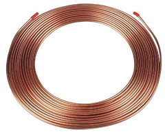 Mueller Industries - 50' Long, 3/16" OD x 0.1275" ID, Copper Seamless Tube - 0.03" Wall Thickness - Makers Industrial Supply