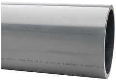 Made in USA - 8" Pipe, 60" Long PVC Unthreaded Plastic Pipe Nipple - 250 Max psi, 7.565" ID x 8-5/8" OD, Schedule 80, Gray - Makers Industrial Supply