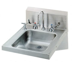 Eagle MHC - 14" Long x 16" Wide Inside, 1 Compartment, Grade 304 Stainless Steel Stainless Steel ADA Lavatory Sink-Wall Mount - 18 Gauge, 24-1/8" Long x 19" Wide Outside, 6" Deep - Makers Industrial Supply