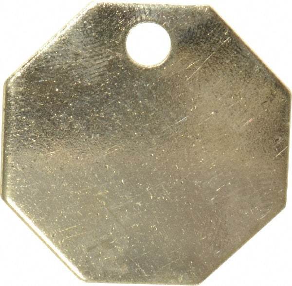 C.H. Hanson - 1-1/4 Inch Diameter, Octagonal, Brass Blank Metal Tag - Blank, 50 Pieces - Makers Industrial Supply