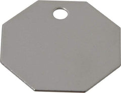 C.H. Hanson - 1-1/2 Inch Diameter, Octagonal, Stainless Steel Blank Metal Tag - Blank, 25 Pieces - Makers Industrial Supply