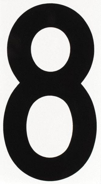 Made in USA - Number Label - Legend: 8, English, Black - Makers Industrial Supply