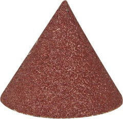 Superior Abrasives - 3/4" Diam 80 Grit 60° Included Angle Cone Center Lap - Aluminum Oxide, Medium Grade, Lock Nut Mount - Makers Industrial Supply