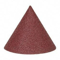 Superior Abrasives - 1-1/2" Diam 80 Grit 60° Included Angle Cone Center Lap - Aluminum Oxide, Medium Grade, Lock Nut Mount - Makers Industrial Supply