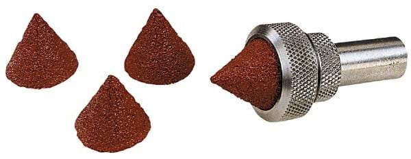 Superior Abrasives - 1-1/2" Long x 1/2" Diam, Aluminum Oxide, Full Taper Cartridge Roll - 36 Grit, 1/8" Pilot Hole Diam, Very Coarse Grade, X Weighted, Cloth Backing - Makers Industrial Supply