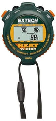 Extech - Digital Thermometer Stopwatch Clock - 8 Functions, 1/100 Sec Resolution, Green - Makers Industrial Supply