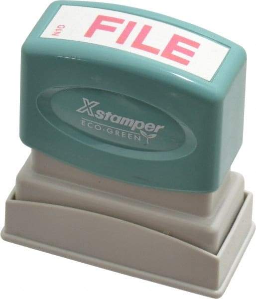 Value Collection - File, Red Pre-Inked Stamp - 1/2 Inch Wide x 1-5/8 Inch Long - Makers Industrial Supply