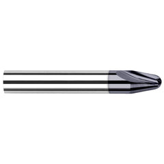 Harvey Tool - 15° per Side 0.124" Small End Diam 0.289" LOC 2-Flute Solid Carbide Tapered Ball End Mill - Exact Industrial Supply