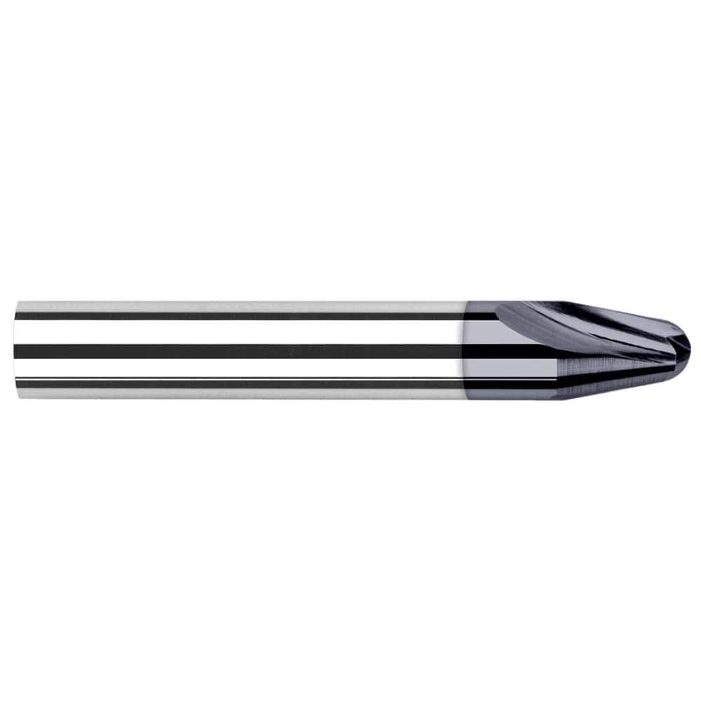 Harvey Tool - 10° per Side 0.25" Small End Diam 0.469" LOC 2-Flute Solid Carbide Tapered Ball End Mill - Exact Industrial Supply