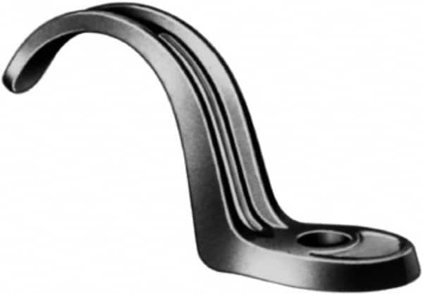 Made in USA - 1" Pipe, Malleable Iron, Black Plated" Pipe or Conduit Strap - 1 Mounting Hole - Makers Industrial Supply