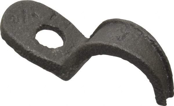 Made in USA - 1/2" Pipe, Malleable Iron, Black Plated" Pipe or Conduit Strap - 1 Mounting Hole - Makers Industrial Supply