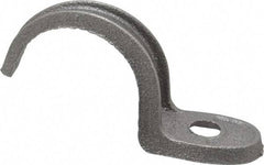 Made in USA - 1-1/2" Pipe, Malleable Iron, Black Plated" Pipe or Conduit Strap - 1 Mounting Hole - Makers Industrial Supply