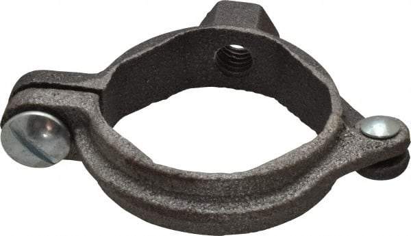 Value Collection - 1-1/4" Pipe, 3/8" Rod, Extension Split Pipe Clamp - 180 Lb Capacity, Malleable Iron - Makers Industrial Supply