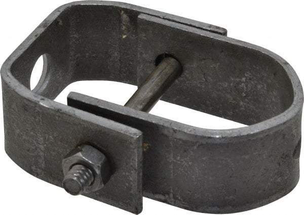 Made in USA - 1" Pipe, 3/8" Rod, Carbon Steel Adjustable Clevis Hanger - Black Coated, 610 Lb Capacity - Makers Industrial Supply