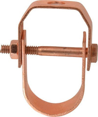 Value Collection - 1-1/4" Pipe, 3/8" Rod, Carbon Steel Adjustable Clevis Hanger - Copper Plated, 250 Lb Capacity - Makers Industrial Supply