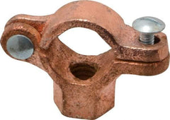 Value Collection - 1/2" Pipe, 3/8" Rod, Copper Plated Split Clamp - 180 Lb Capacity, Malleable Iron - Makers Industrial Supply